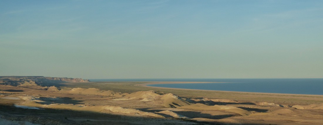 Aral sea from Ustyurt Plateau